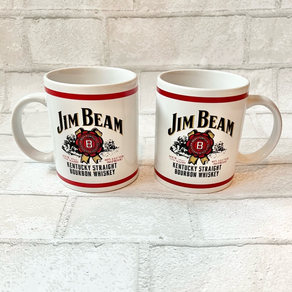 Two Jim Beam Kentucky Bourbon coffee mugs
